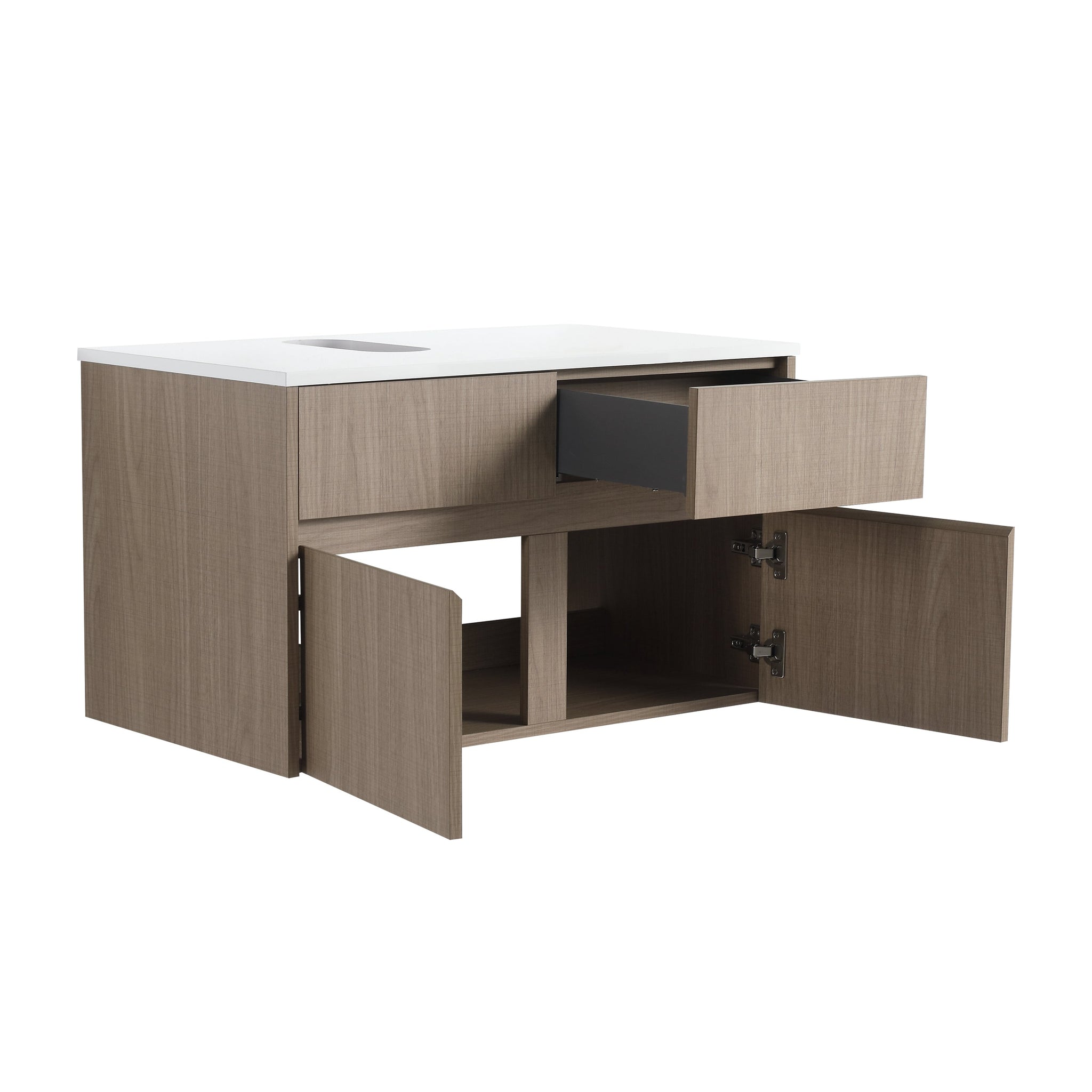 32-Inch Wall-Mounted Bathroom Vanity with Soft Close Doors and Drawer by HouseOfZazla