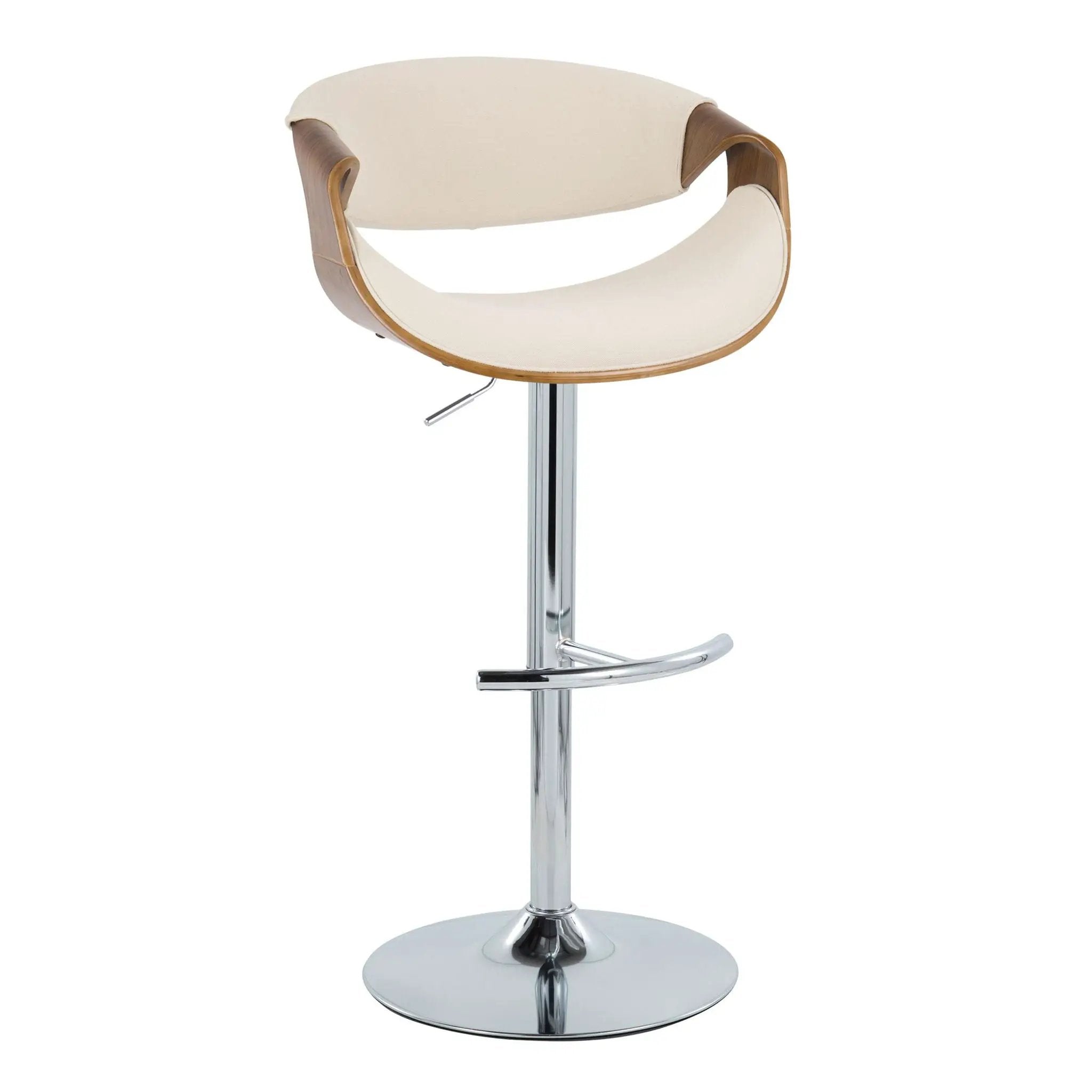 Curvo - Mid Century Modern Adjustable Barstool With Swivel With Rounded T Footrest (Set of 2) by Unique Piece Furniture