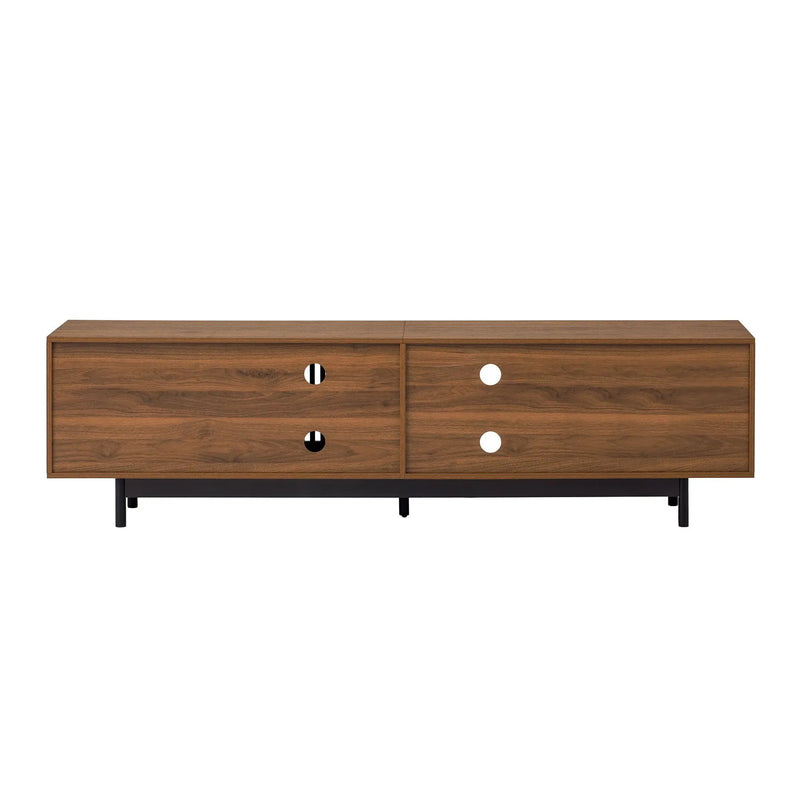 78" TV Stand For TVs Up To 85" Entertainment Center With Deep Drawers & Cable Management, Soft Closing Hinges - Walnut by HouseOfZazla