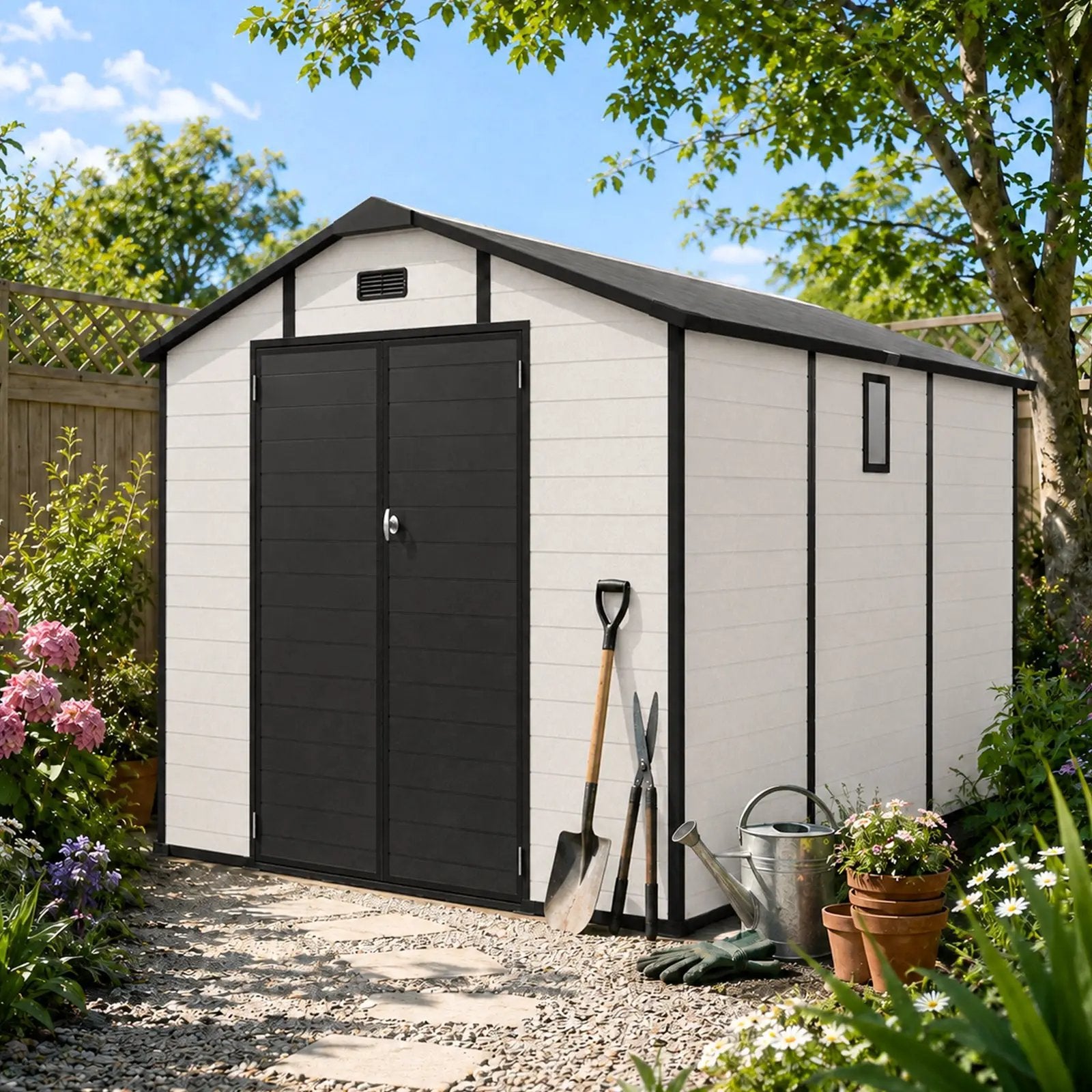 8x10 FT Plastic Outdoor Storage Shed by HouseOfZazla