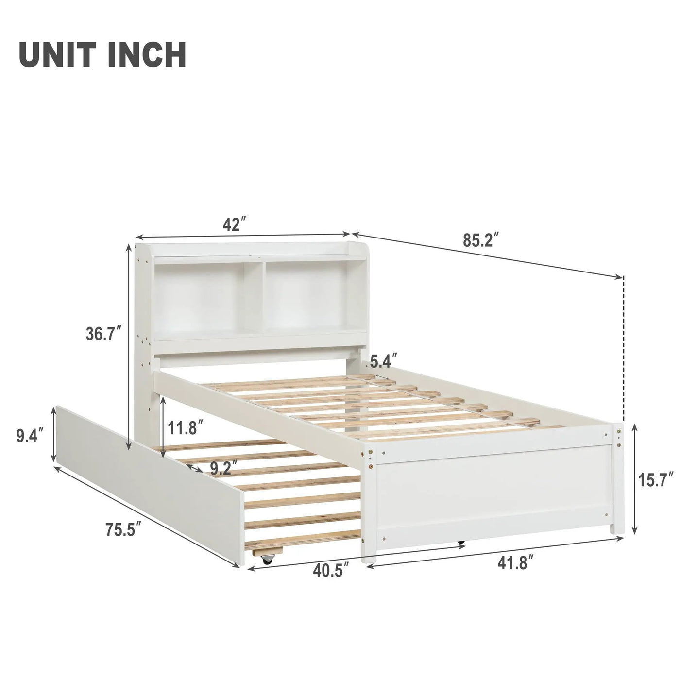 Twin Bed With Trundle, Bookcase by HouseOfZazla