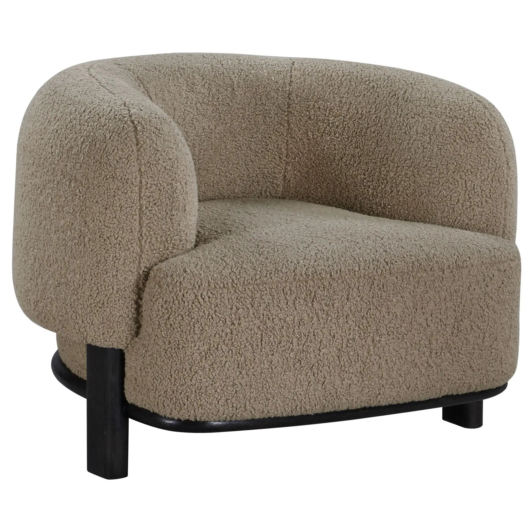 Lawler Upholstered Barrel Back Accent Chair Brown and Black by Unique Piece Furniture