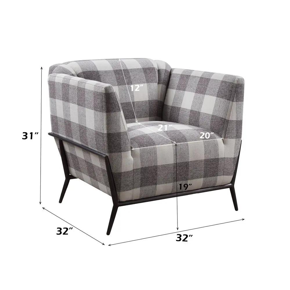 Niamey II - Accent Chair - Pattern Fabric & Metal Frame Black by Unique Piece Furniture
