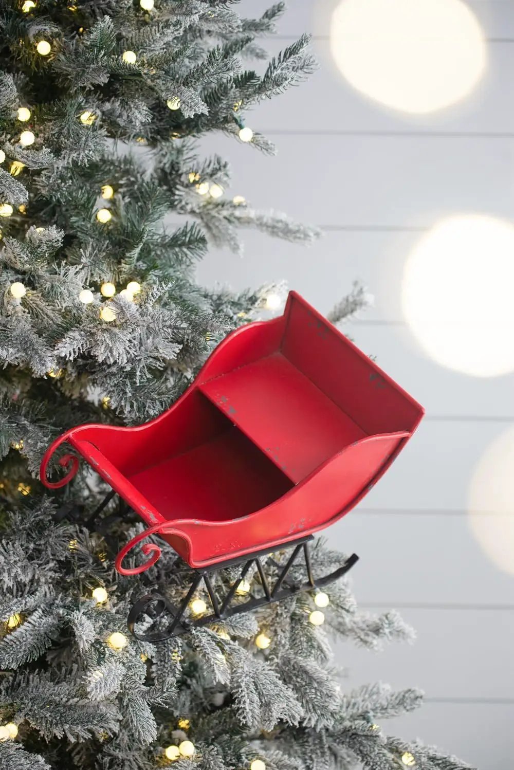 Iron Sleigh Large, Distressed Christmas Santa Sleigh Holiday Decoration by HouseOfZazla