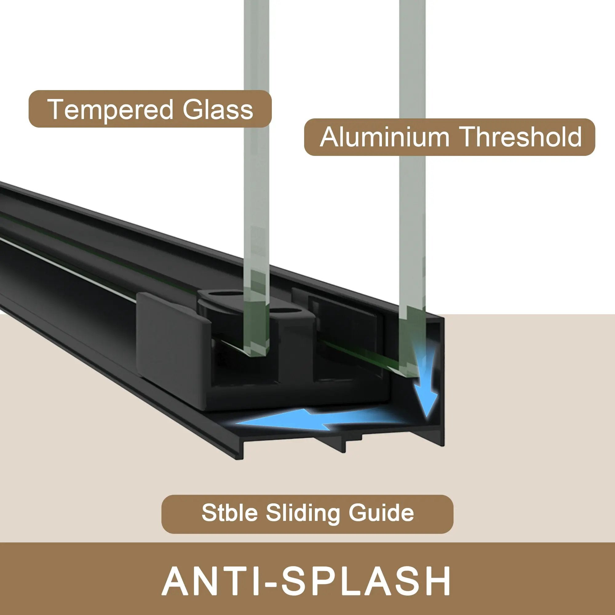 Aluminum Frame Double Sliding Shower Door by HouseOfZazla