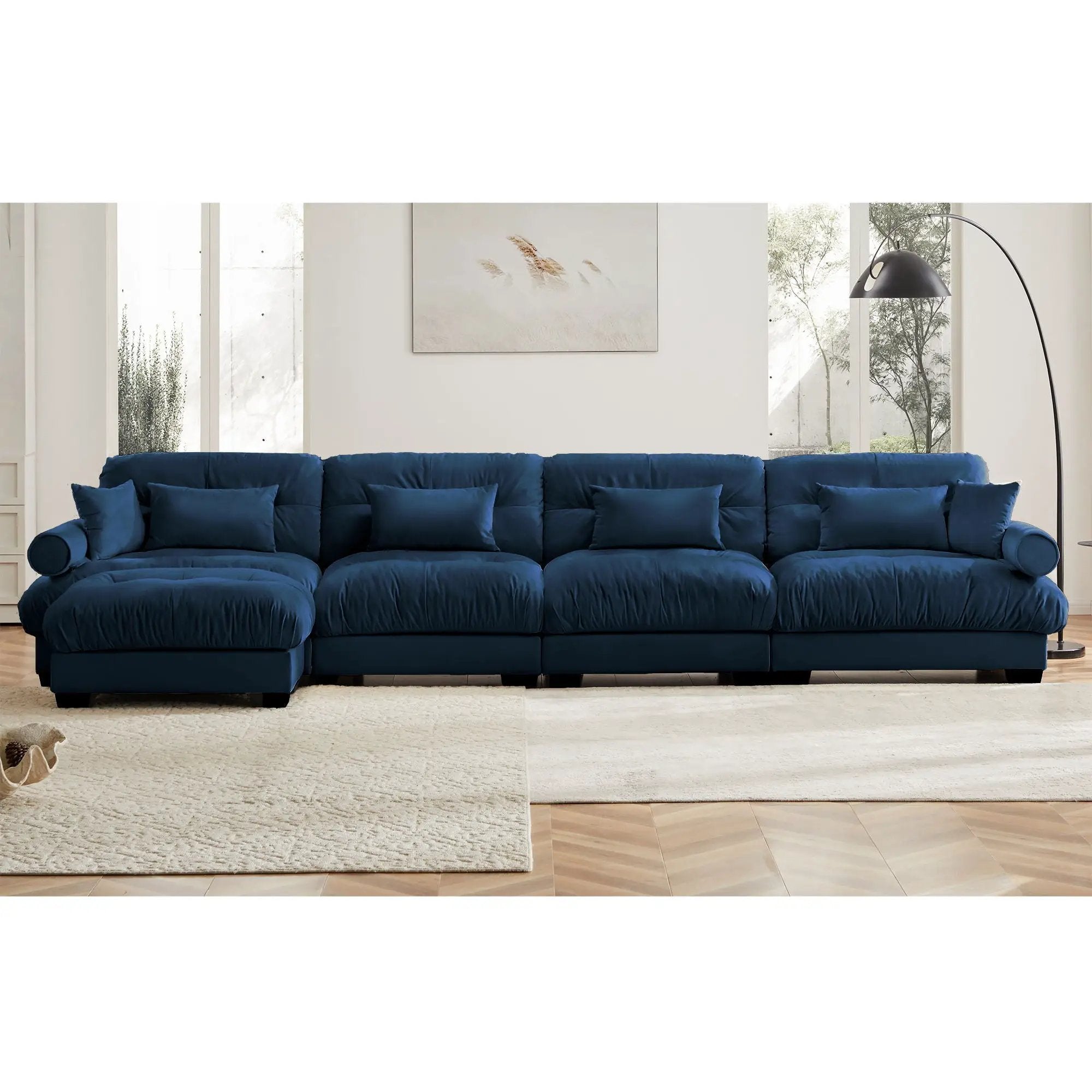 Super Comfort Oversized Modular Sectional Sofa With Movable Ottoman by Unique Piece Furniture