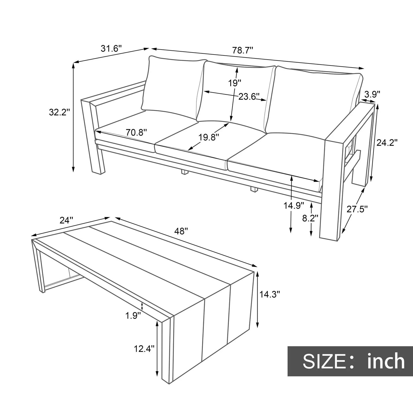 4 Piece Patio Sofa Set by HouseOfZazla