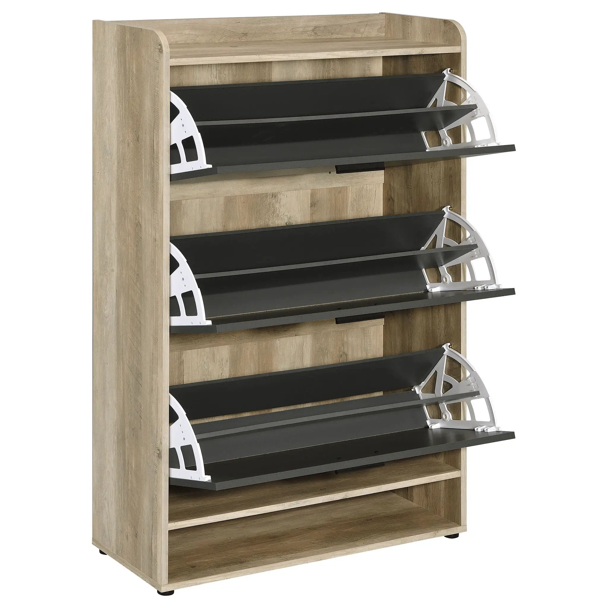 Denia 3-tier Engineered Wood Shoe Cabinet Grey by Unique Piece Furniture