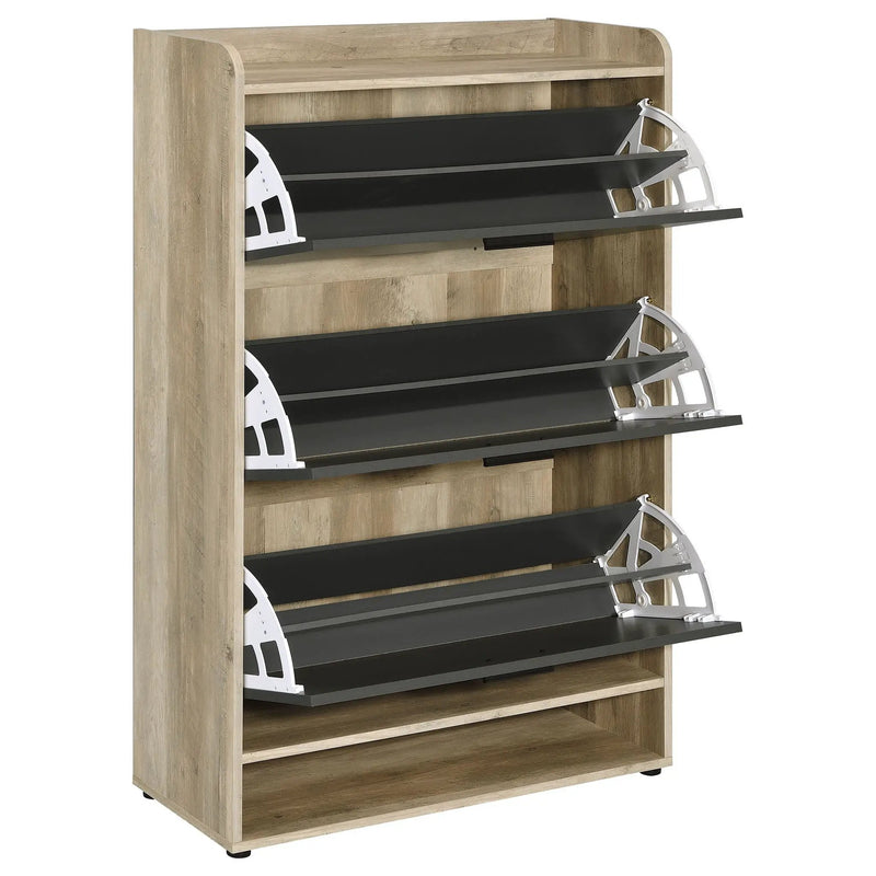Denia 3-tier Engineered Wood Shoe Cabinet Grey by Unique Piece Furniture