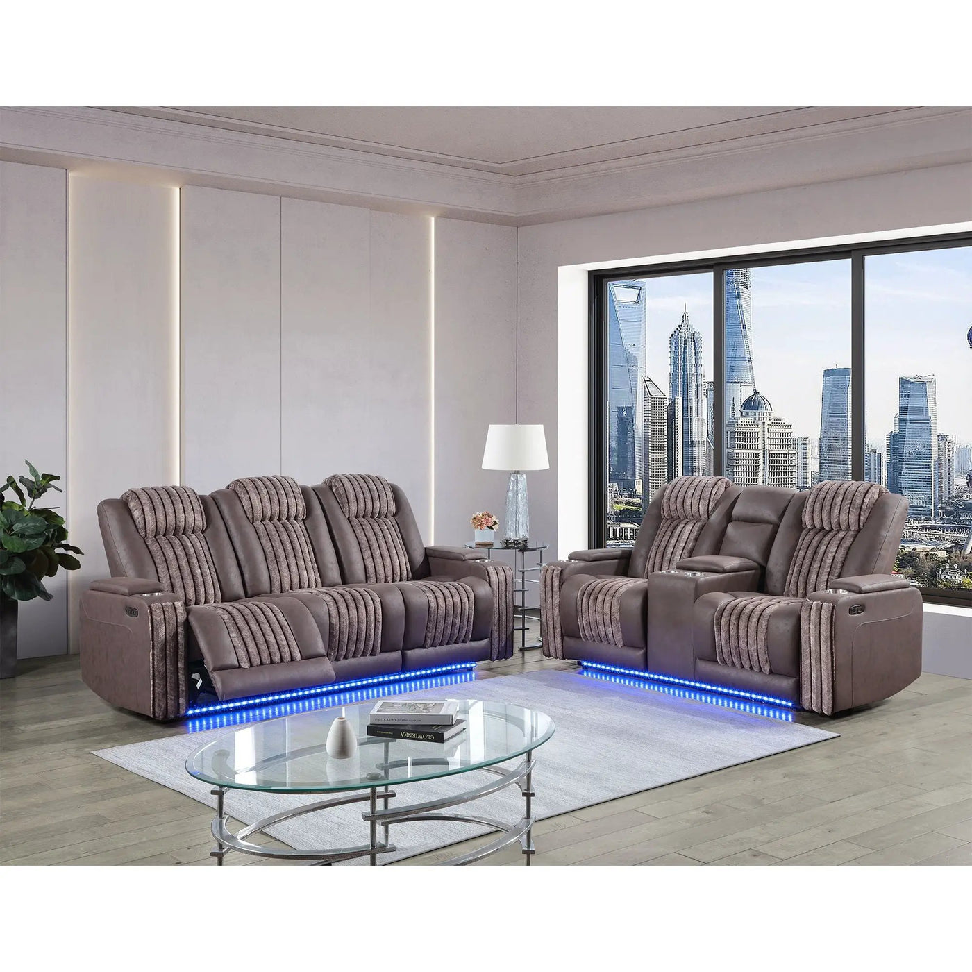 Duran - Power Reclining Set With Power Headrest by HouseOfZazla