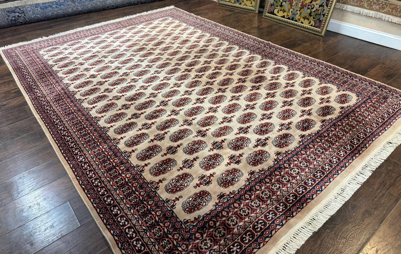 Karastan Rug 8.2 x 11.6 Beige Bokhara, Wool Pile, Vintage Discontinued Karastan Area Rug, Belgium Power Loomed Rug by Jewel Rugs