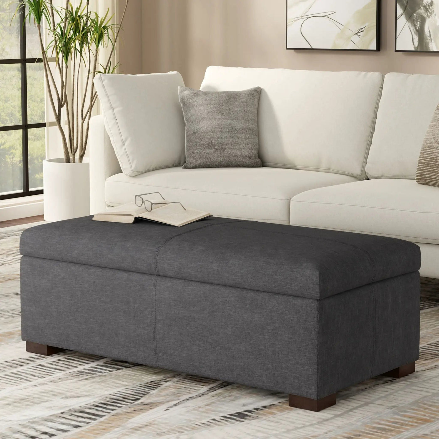 Gabbie - Coffee Table Upholstered Storage Ottoman by HouseOfZazla