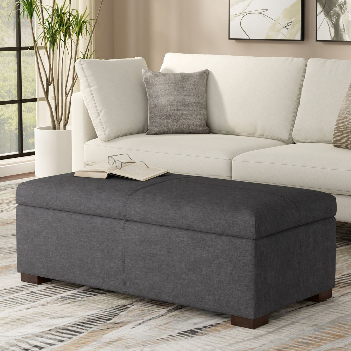 Upholstered Storage Ottoman Coffee Table with Lift-Up Lid - Multiple Colors, photo 36 of 37