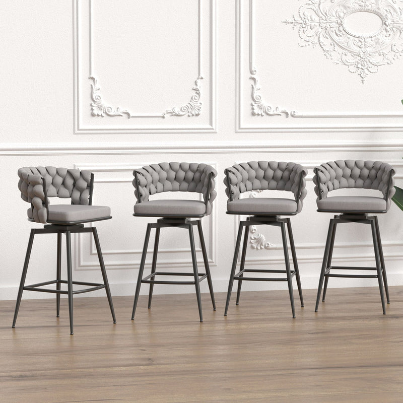 Bar Stool 360 Swivel With Back Footrest by HouseOfZazla