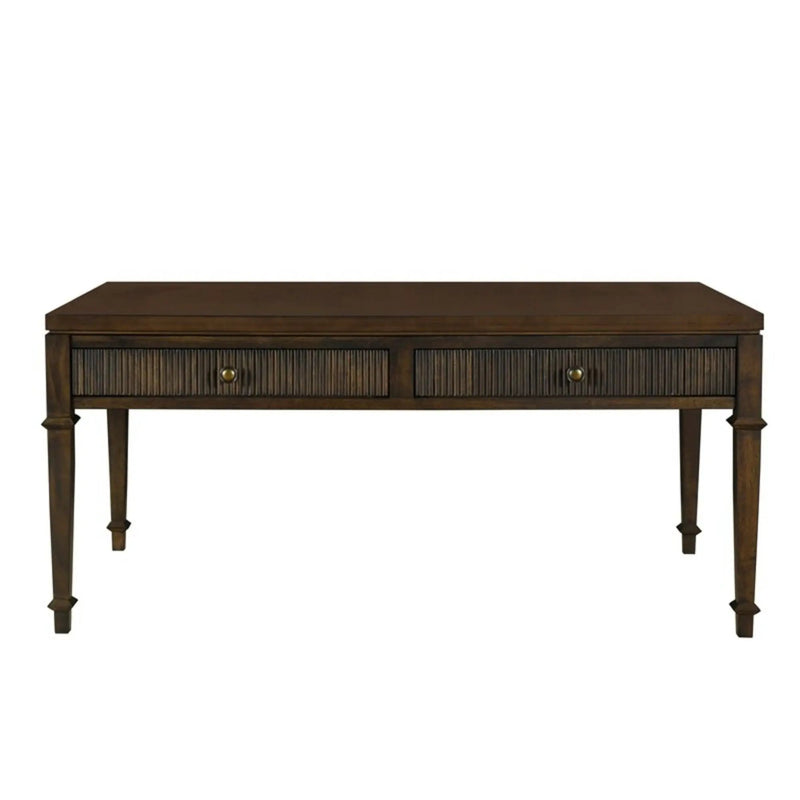Fluted 2 Drawer Coffee Table - Brown by HouseOfZazla