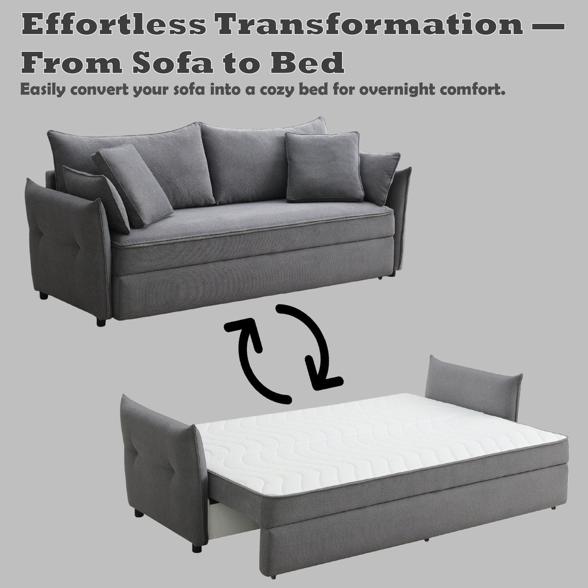 Irina Pull-Out Sleeper Sofa with Storage and Removable Cushions - Dark Gray or Blue, photo 20 of 21
