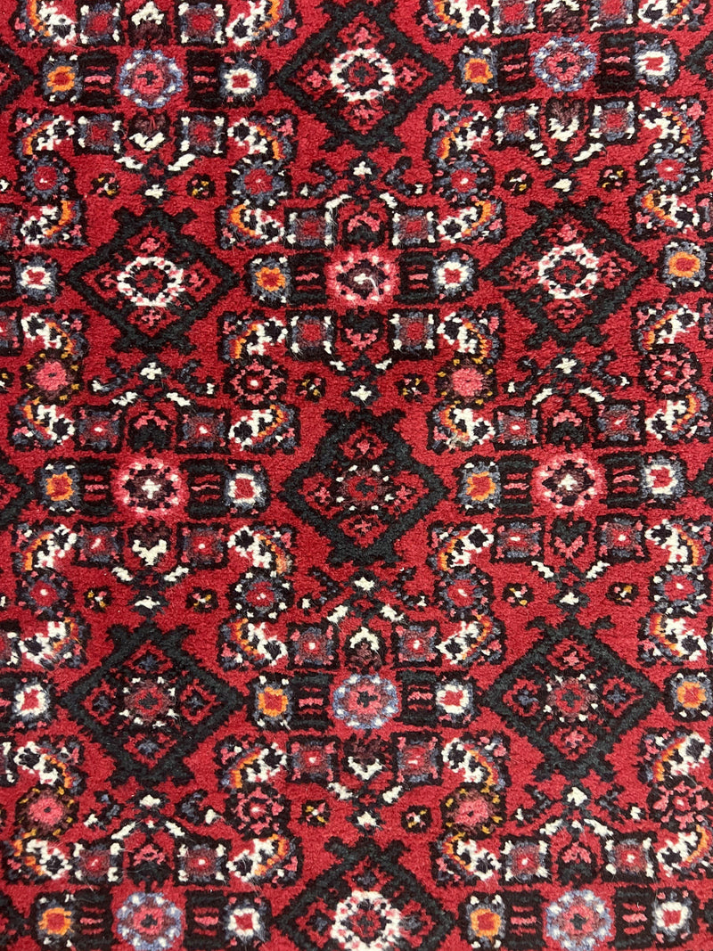 Persian Runner Rug 3 x 16, Wool Handmade Long Antique Hamadan Oriental Rug for Hallway, Red Tribal Rug, Allover Pattern, 3x16 Runner Rug by Jewel Rugs