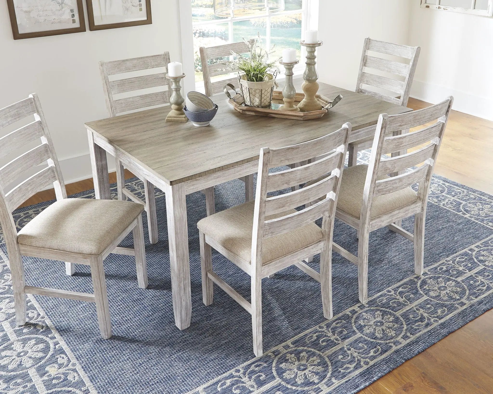 Skempton - Dining Room Table Set (Set of 7) - White by Unique Piece Furniture