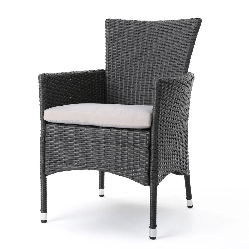Dimensional Outdoor Dining Chair With Cushion Seat And Iron Frame (Set of 2) by HouseOfZazla