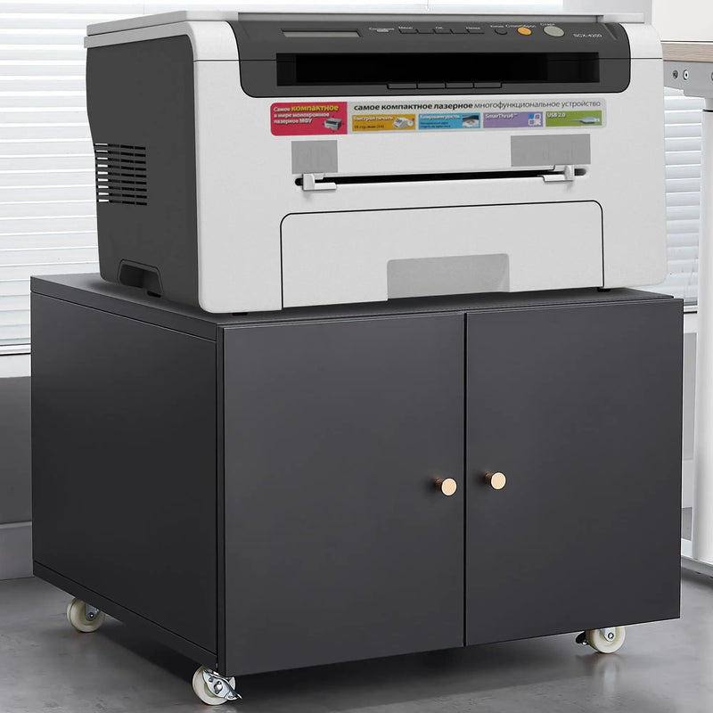Office Furniture Copier Cabinet 2 Door Steel Copier Stand Mobile Pedestal File Printer Stand by HouseOfZazla