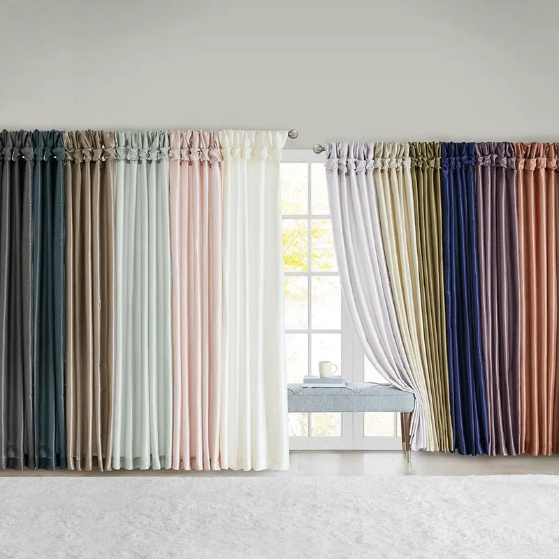 Twist Tab Lined Window Curtain Panel White 50x84 by HouseOfZazla