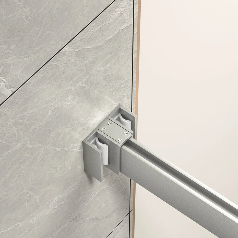 43"-48" W x 76" H Brushed Nickel Reversible Double Bypass Sliding Shower Door by HouseOfZazla