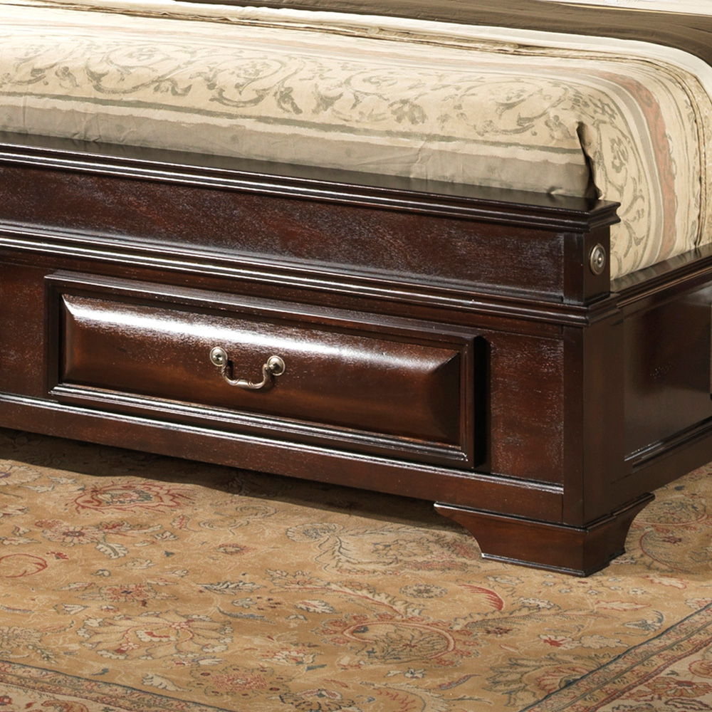 Lavita Storage Bed with Dovetailed Drawers - Light Brown or Dark Brown, photo 18 of 21