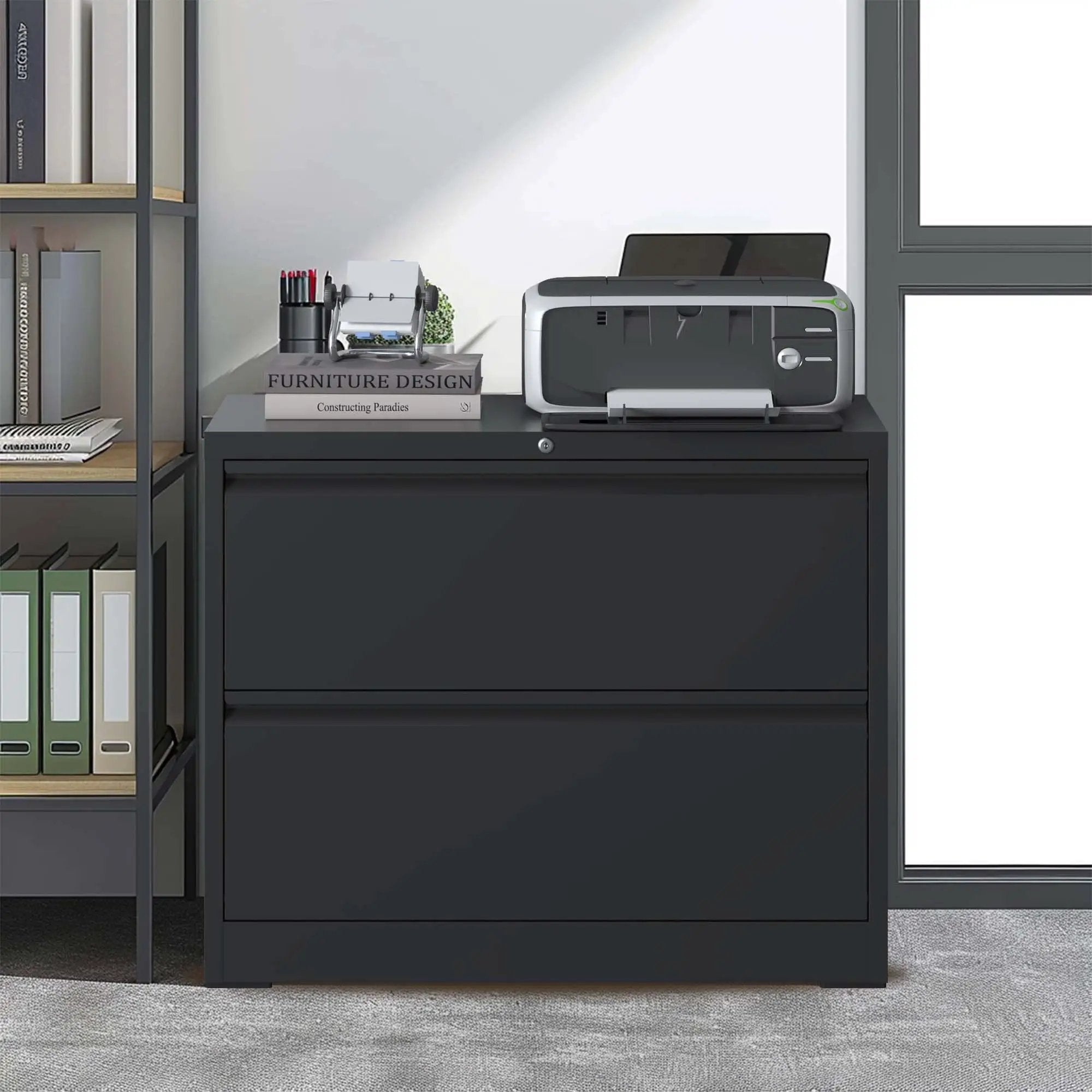 Premium Drawer Metal Lateral File Cabinet With Lock by Unique Piece Furniture