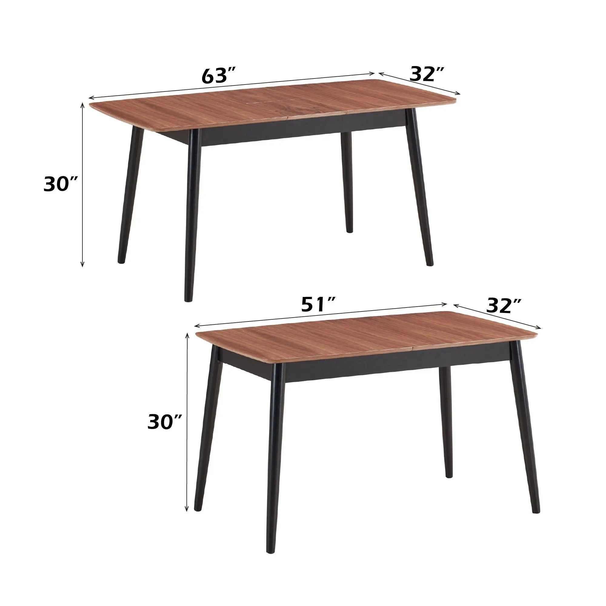 Lanae - 5 Piece Dining Room Set - Natural / Black by HouseOfZazla