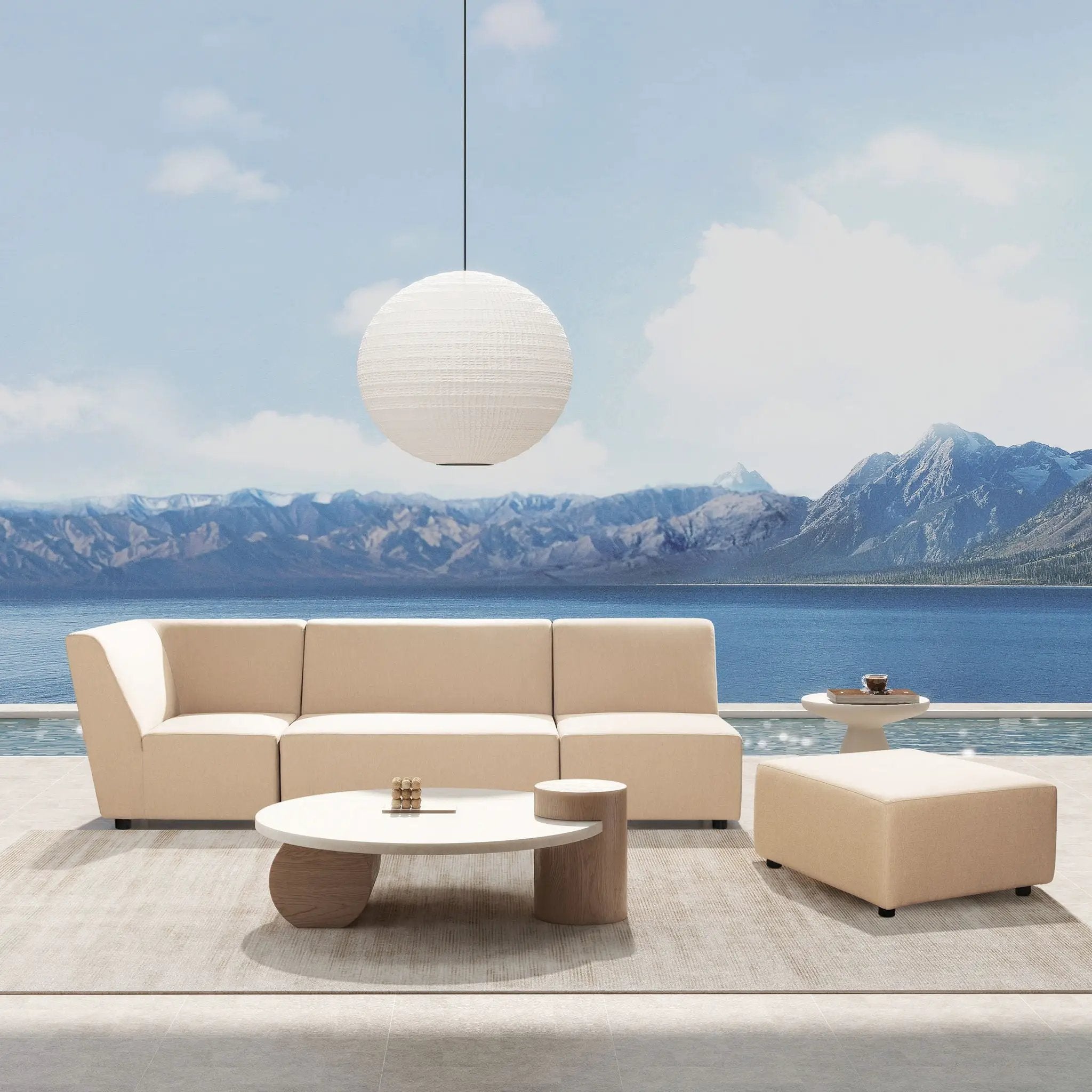 Cleo - Modular Upholstered Deep Seating Patio Armless Loveseat by HouseOfZazla