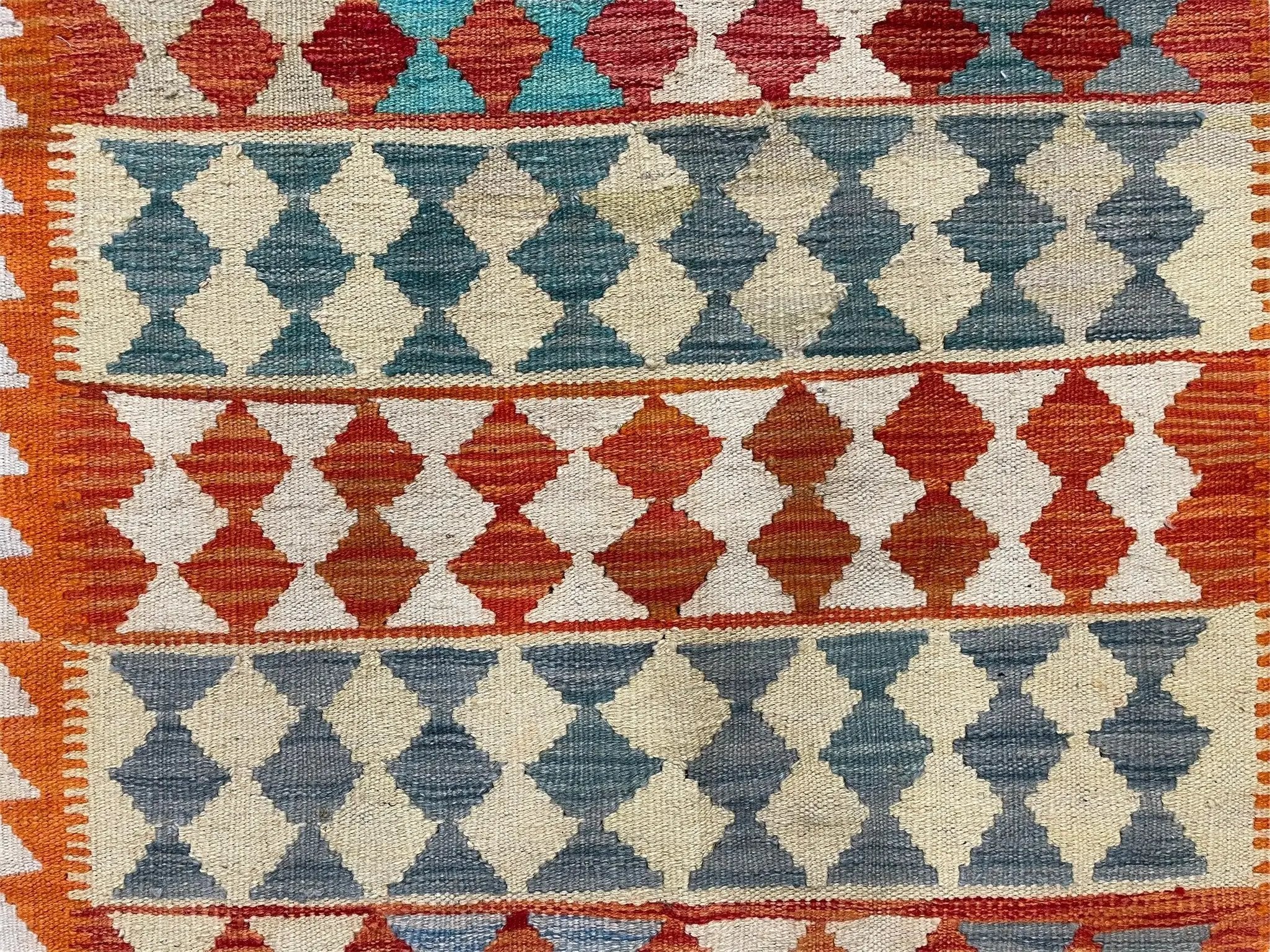 Small Chobi Kilim Rug 3x4 Colorful Diamond Kilim Small Turkish Multicolor Kilim with Diamond Pattern Wool Flatweave Nice by Jewel Rugs