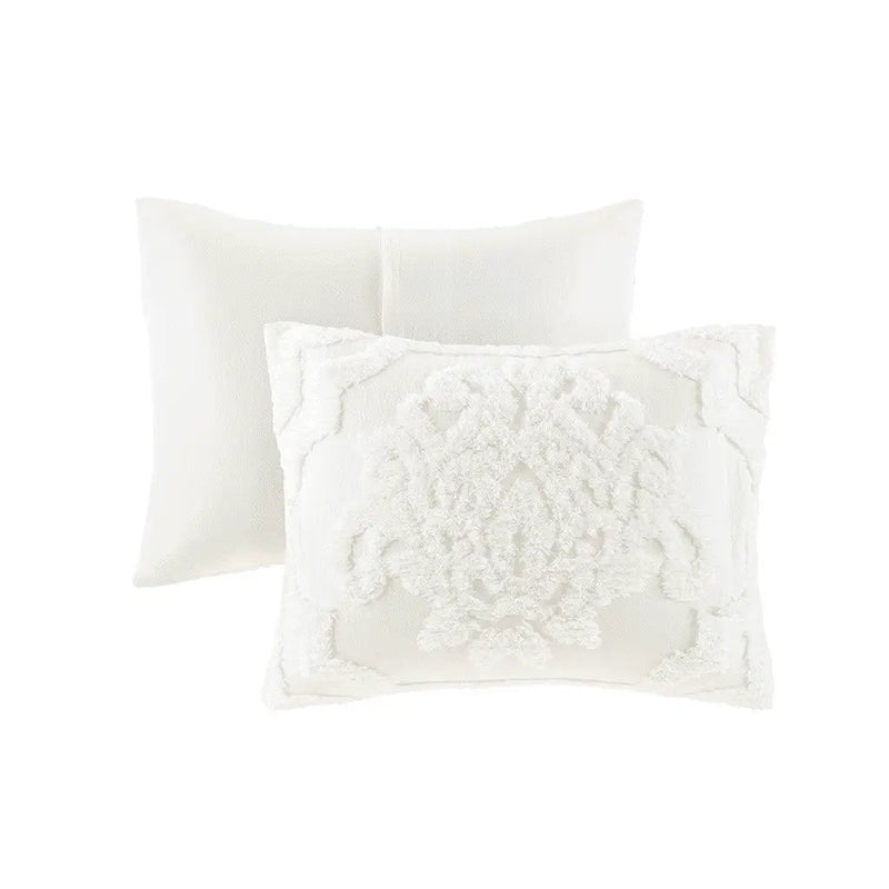 King/Cal King 3 Piece Tufted Cotton Chenille Damask Duvet Cover Set by HouseOfZazla