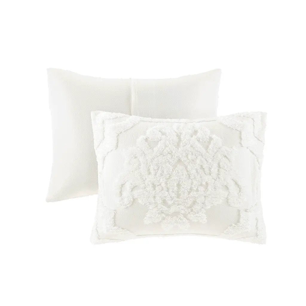Full/Queen Tufted Cotton Chenille Damask Duvet Cover Set by HouseOfZazla