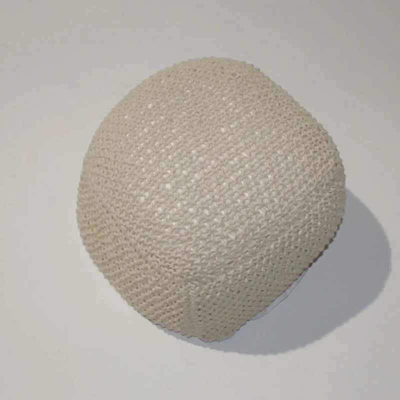 Semi Rounded Pouf Cable Knitted Perfect Seating by HouseOfZazla