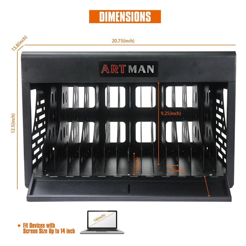16 Bay Charging Cabinet For Laptop book, Locking Charging Station by HouseOfZazla