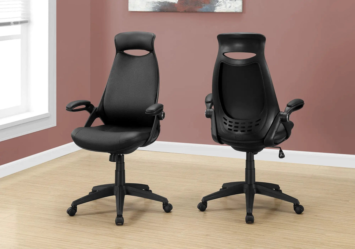 Office Chair, Adjustable Height, Swivel, Ergonomic, Armrests, Contemporary & Modern by HouseOfZazla