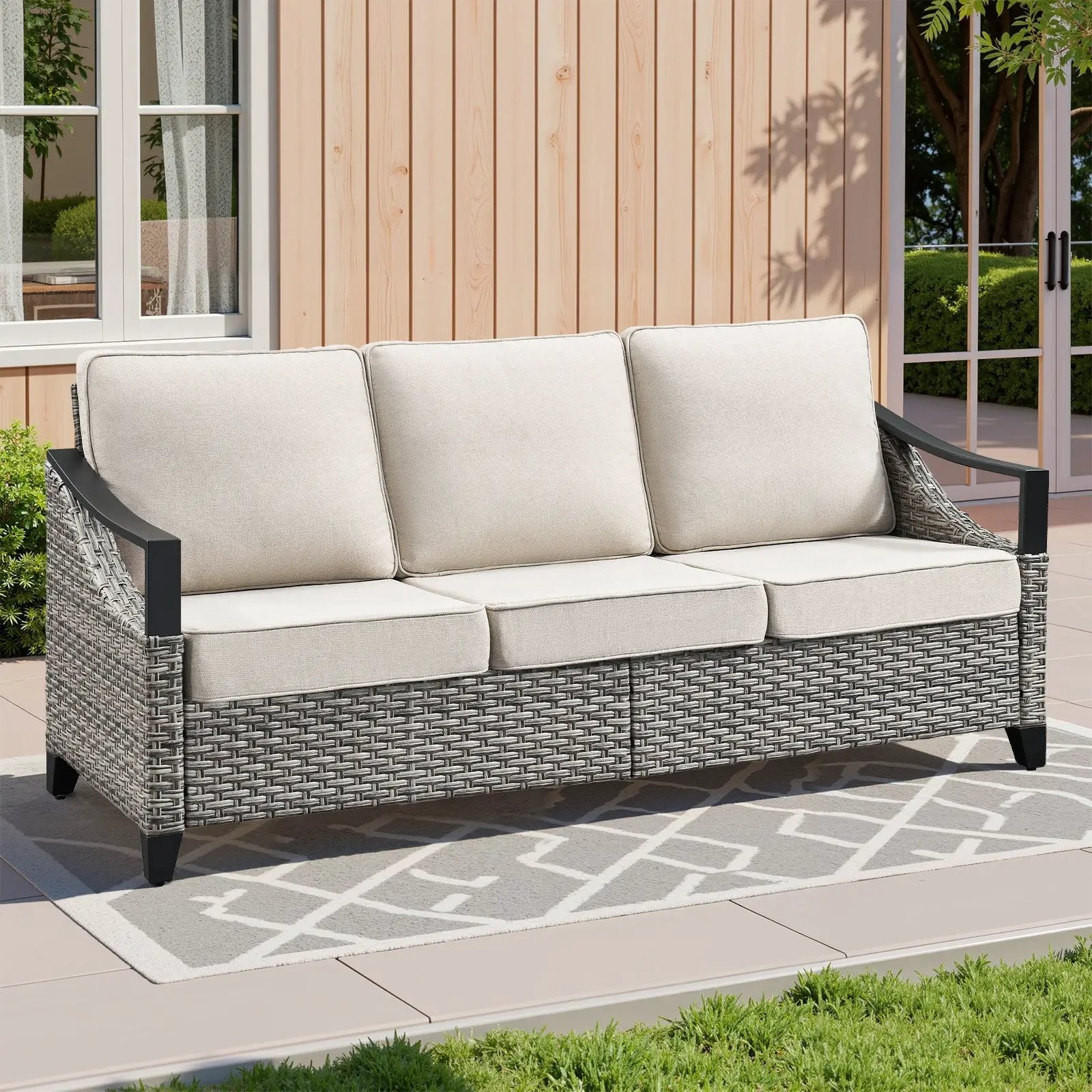 73.4" Wide Outdoor Wicker Sofa by HouseOfZazla