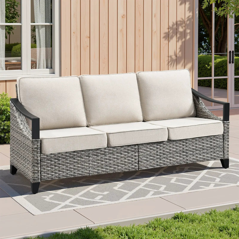 73.4" Wide Outdoor Wicker Sofa by HouseOfZazla