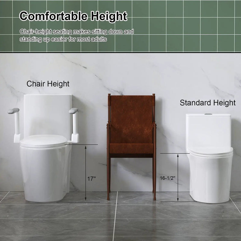 Upgraded Design Armrest, With Glossy Gw 007 1 Piece Toilet With Tornado Flush, Soft Close Seat, Dual Flush Map 1000G, Comfort Chair Seat - Gloss White by HouseOfZazla