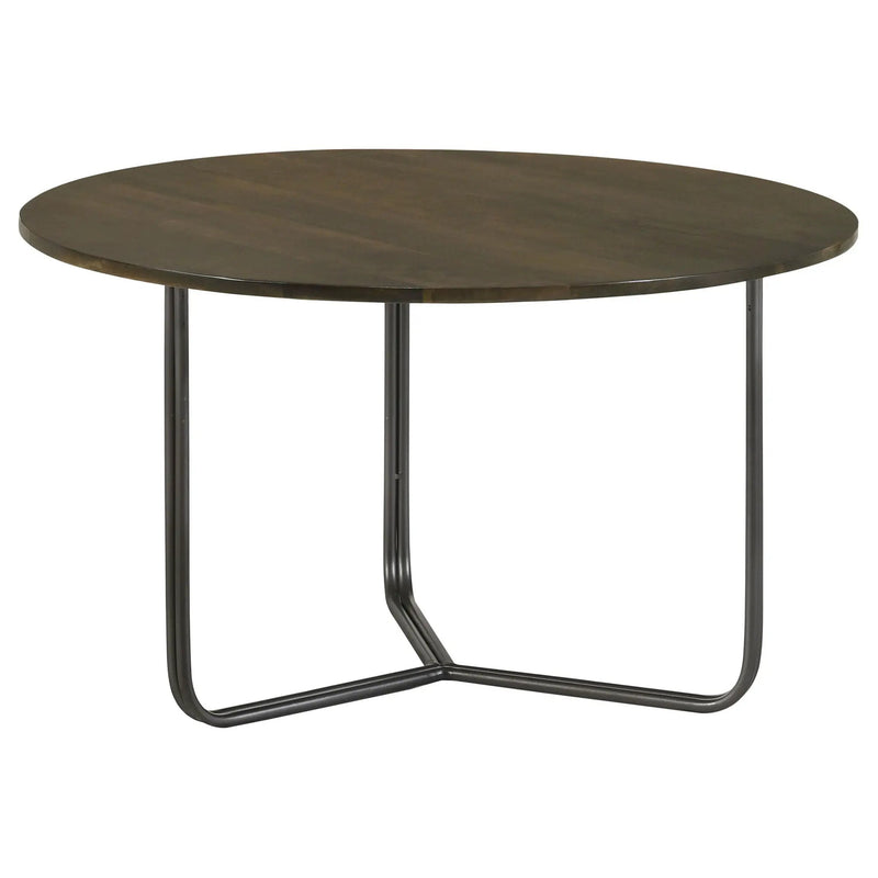 Yaritza Round Mango Wood Coffee Table Natural and Gunmetal by Unique Piece Furniture