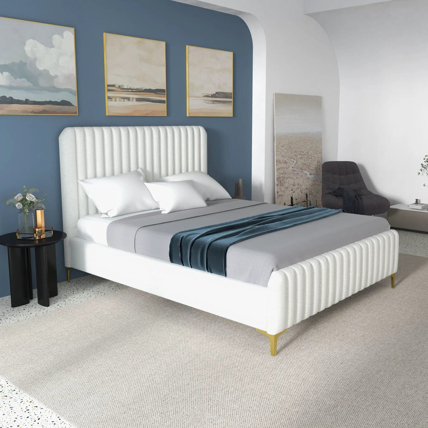 Valery - Upholstered Platform Bed by HouseOfZazla