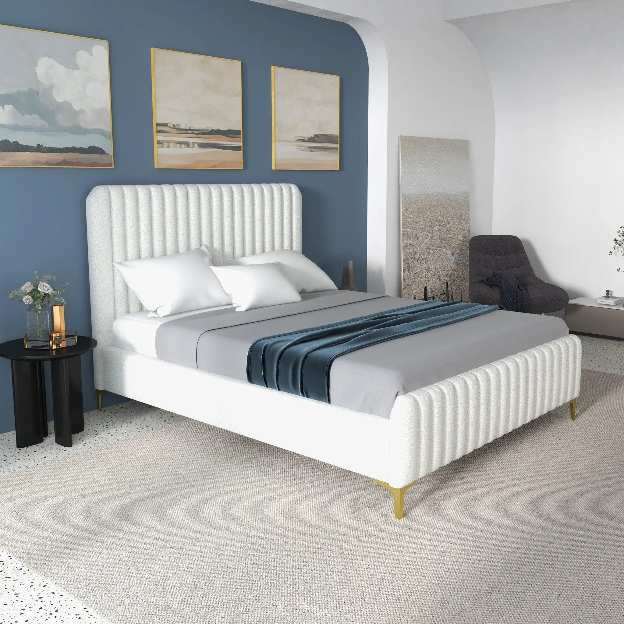 Valery - Upholstered Platform Bed by HouseOfZazla