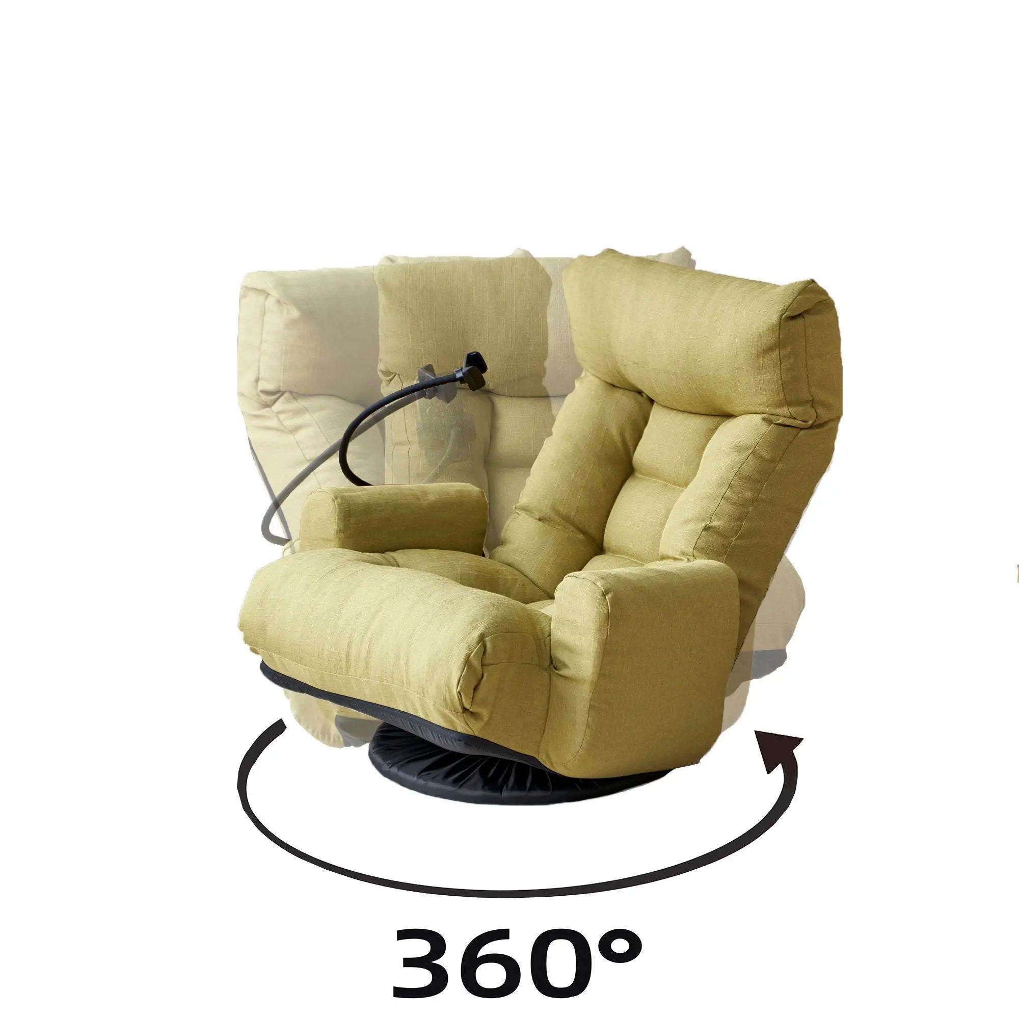 Adjustable Swivel Lounge Chair With 360 Degree Rotating Seat And Headrest Support by Unique Piece Furniture