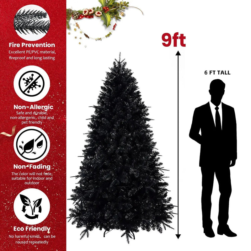 The 6-Foot Pre-Lit Black Christmas Tree by HouseOfZazla