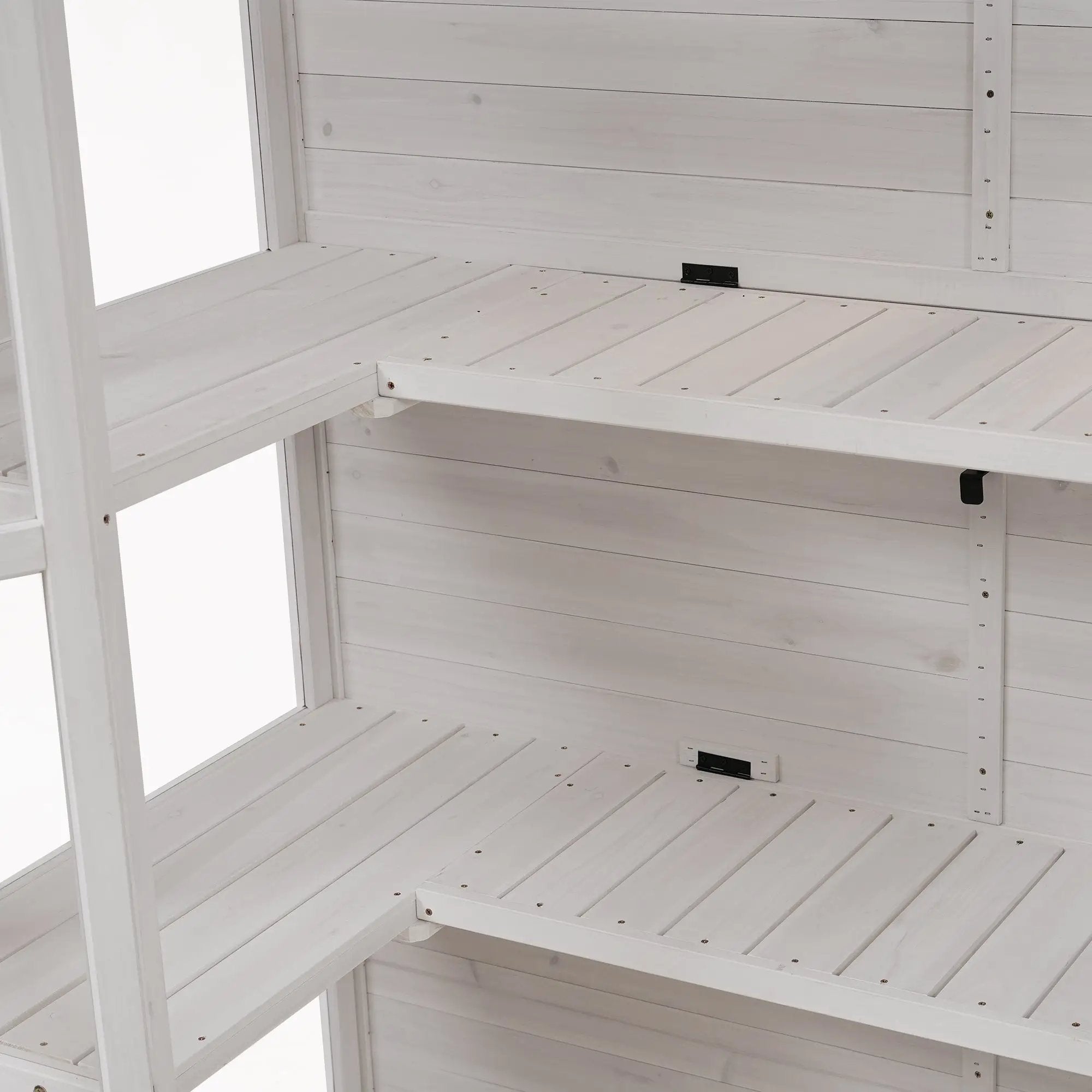 TOPMAX 78-Inch Wooden Greenhouse with Skylights and Folding Shelves by HouseOfZazla