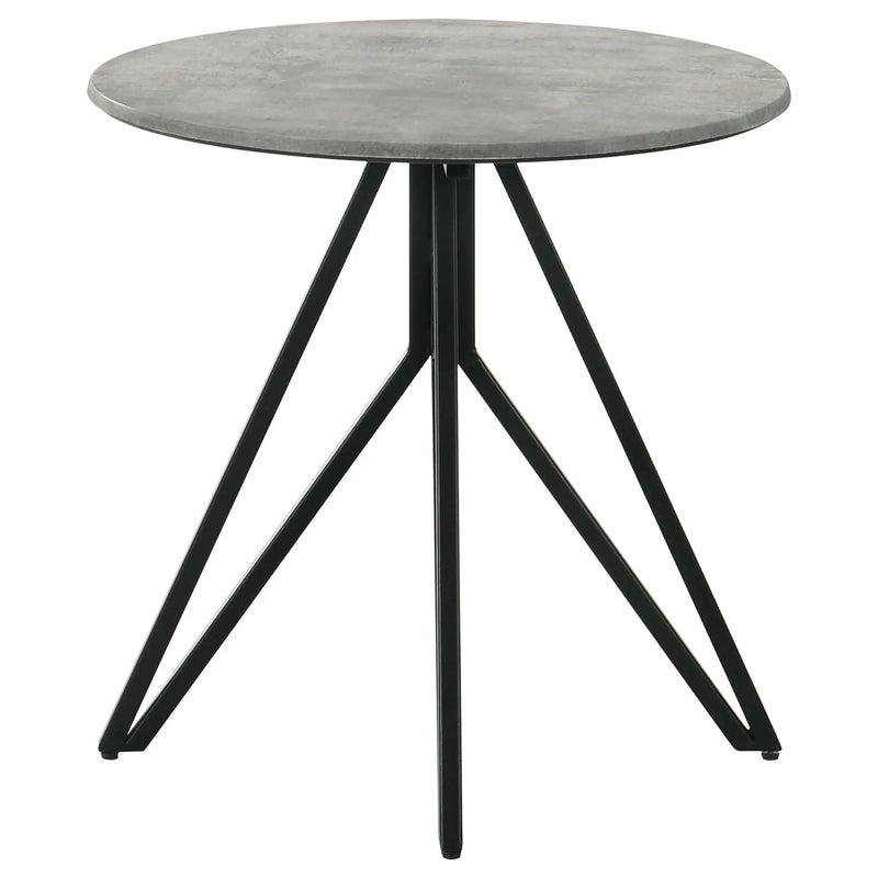 Hadi 3-piece Round SmartTop Coffee and End Table Set Cement by Unique Piece Furniture