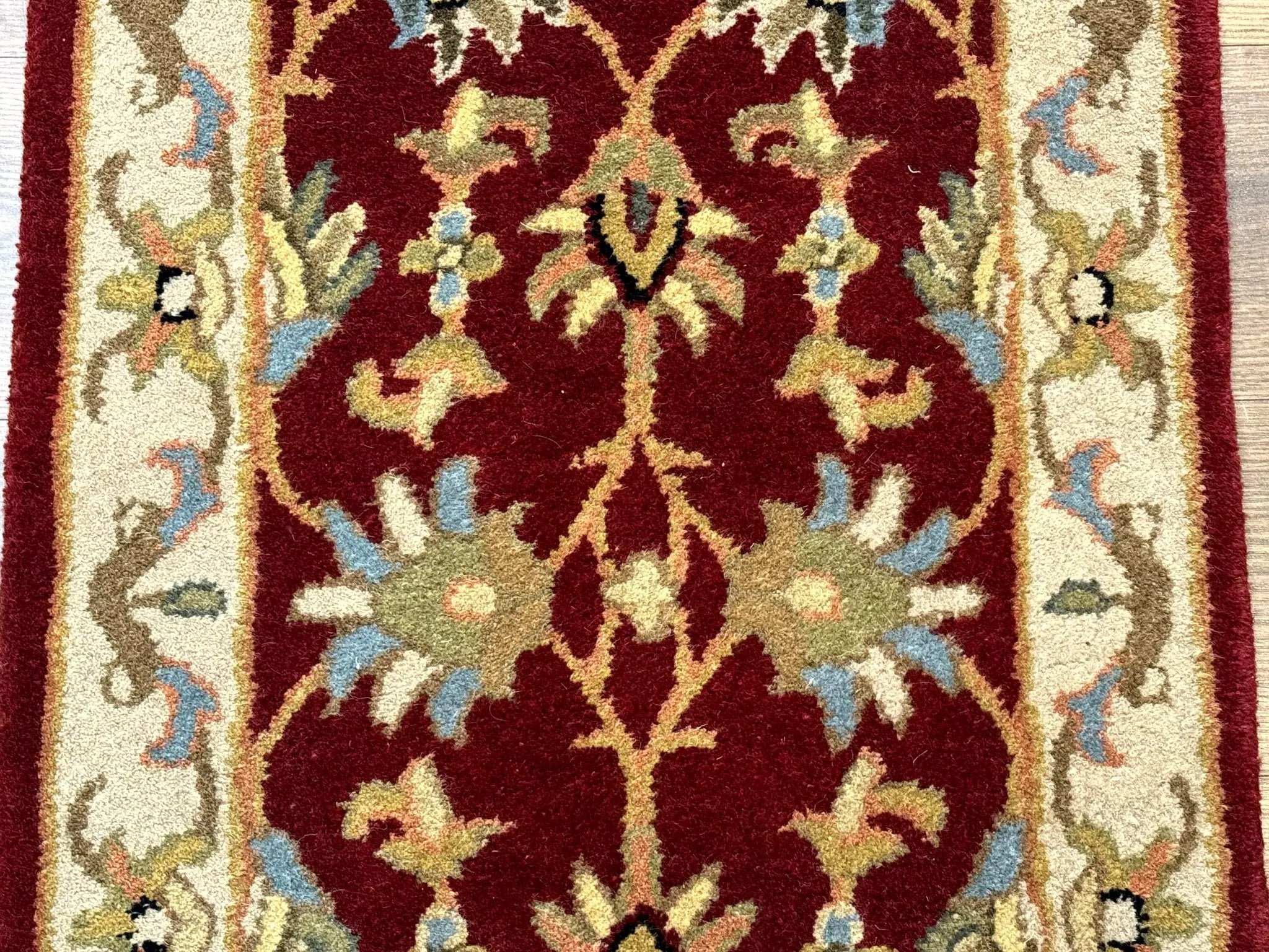 Small Floral Wool Rug 2x3, Safavieh Heritage Collection, Dark Red & Cream by Jewel Rugs
