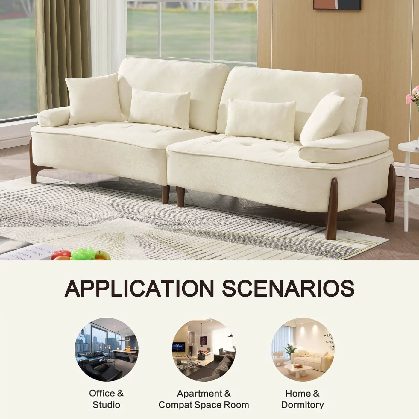 Comfortable Deep Seated Sofa With Pillows by Unique Piece Furniture