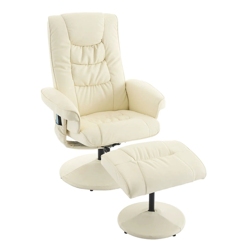 Recliner Chair With Ottoman, 360° Swivel Massage Lounge Chair With 5-Point Vibration & Heated Seat by Unique Piece Furniture