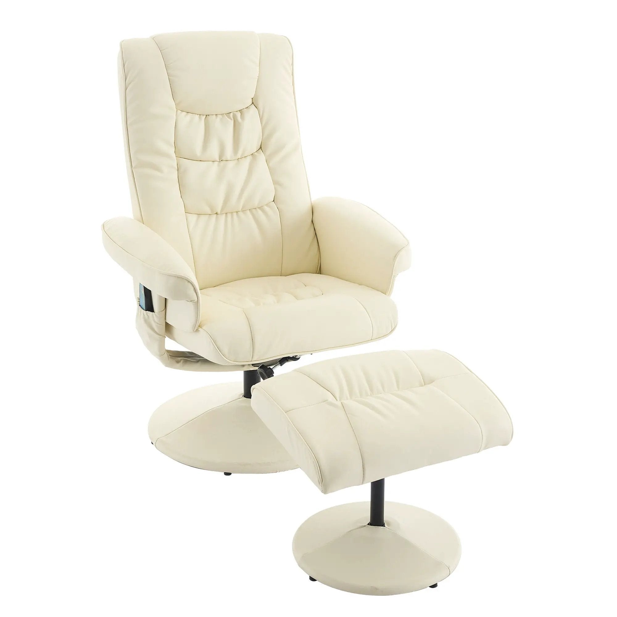 Recliner Chair With Ottoman, 360° Swivel Massage Lounge Chair With 5-Point Vibration & Heated Seat by HouseOfZazla